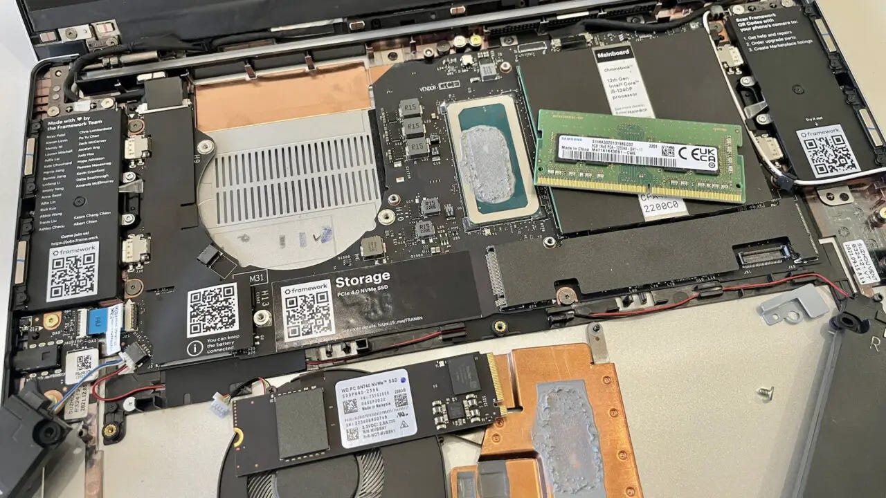 The Framework Chromebook is easy to take apart an upgrade.