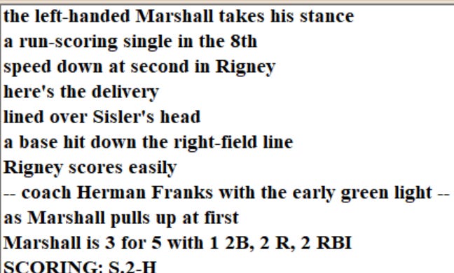 Diamond Mind Baseball Play By Play