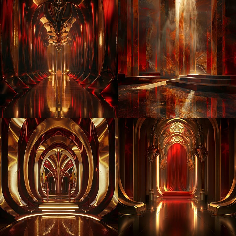 Abstract fantastical architectural throne room
