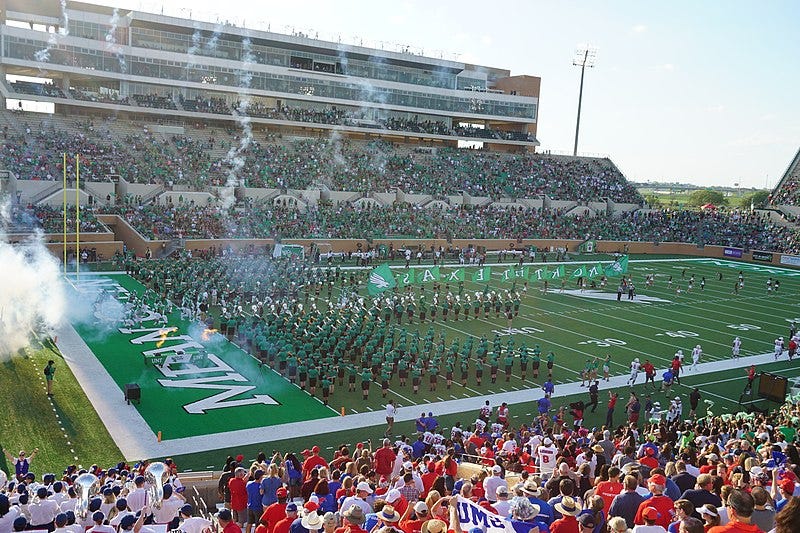 File:Southern Methodist vs. North Texas football 2018 05 (North Texas entrance).jpg