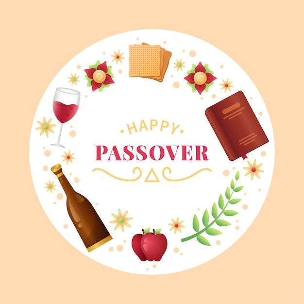 Passover pesach in flat design