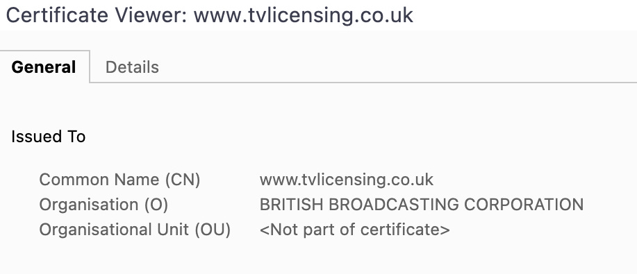 TV licensing trade name for the BBC