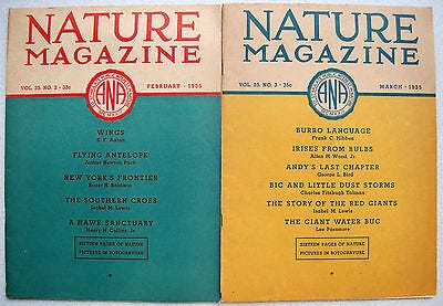 2 NATURE Magazines, February & March 1935 | eBay