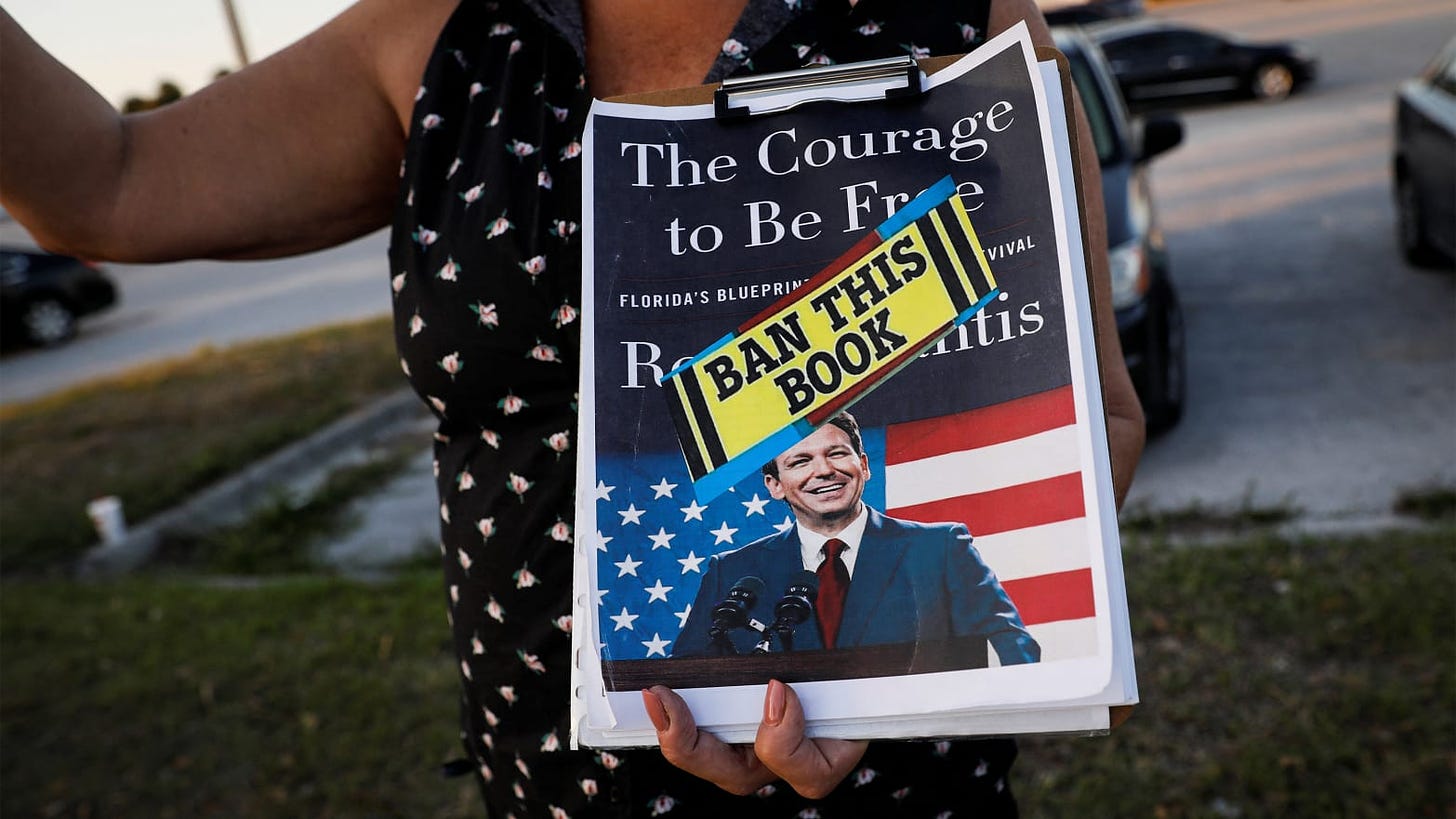Florida Democrats Try to Use Florida Gov. Ron DeSantis' School Book Ban on  His Own Book Courage to Be Free