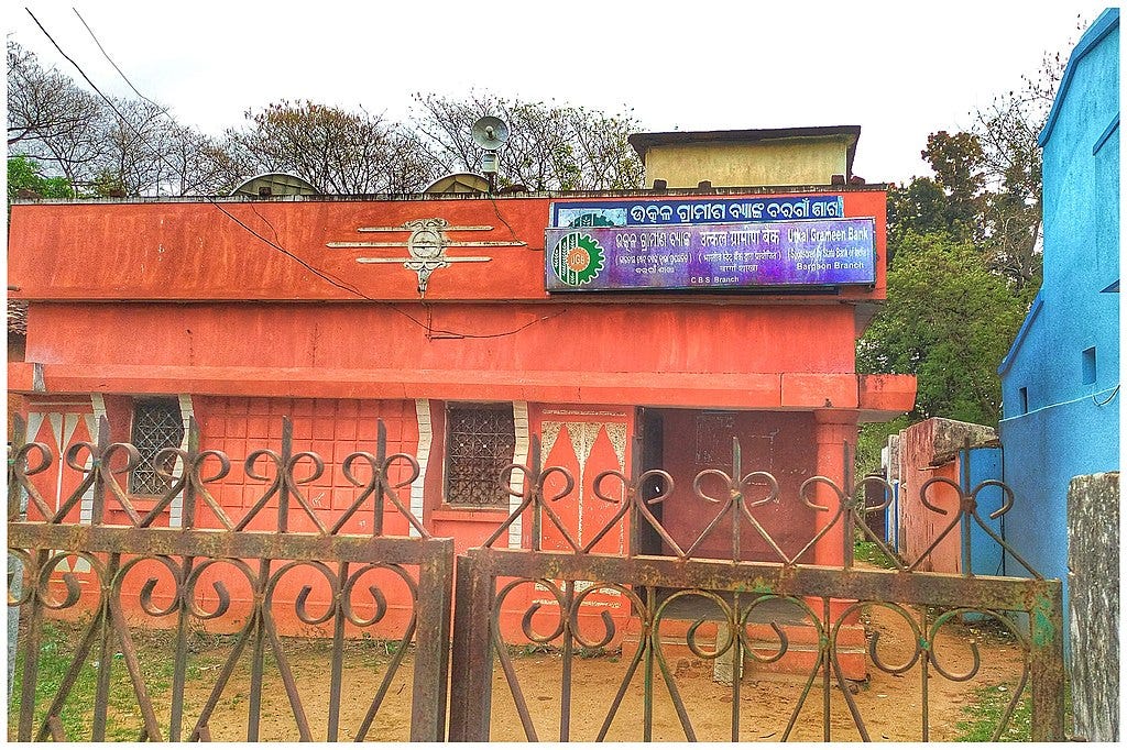 Microfinance organization building in India.