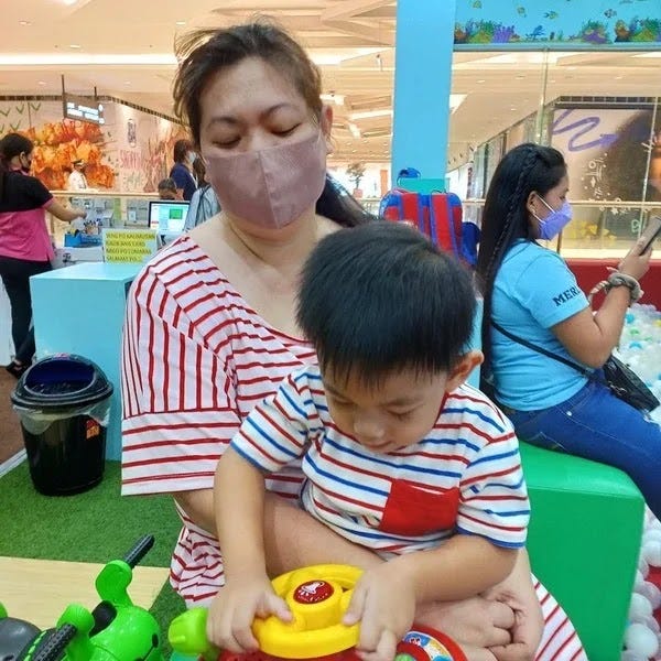 Mommy and Rafa at iActive SM City Fairview