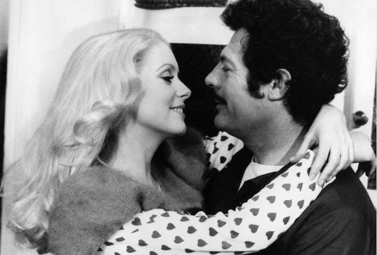 Catherine Deneuve and Marcello Mastroianni | Affairs to Remember: 12  Classic Hollywood Hookups | Purple Clover | Catherine deneuve, Marcello  mastroianni, Grace kelly