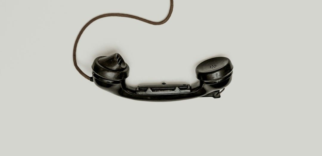 black corded telephone