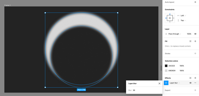 Screenshot of blurred figures in Figma