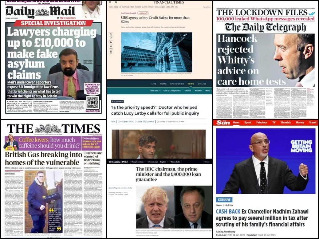 Scoop of the Year finalists in the British Journalism Awards 2023 shortlist