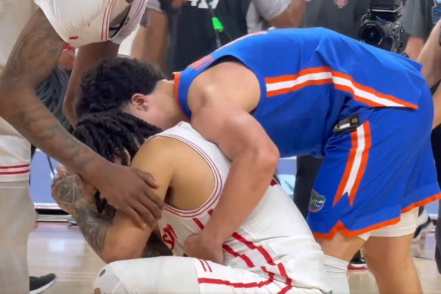 Walter Clayton Jr. Consoles Houston Player After NCAA Men's Championship