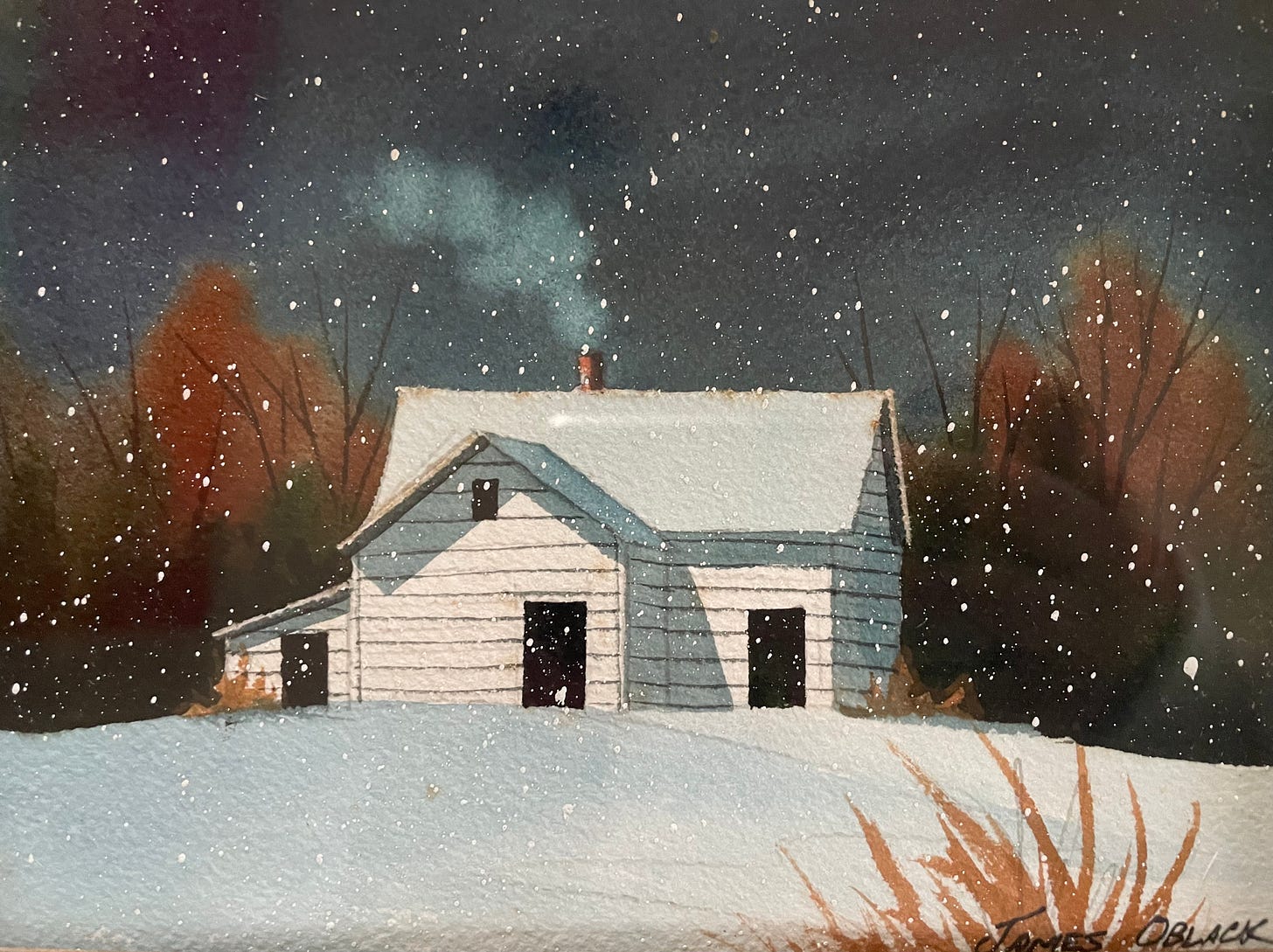 Winter scene by artist James O. Black
