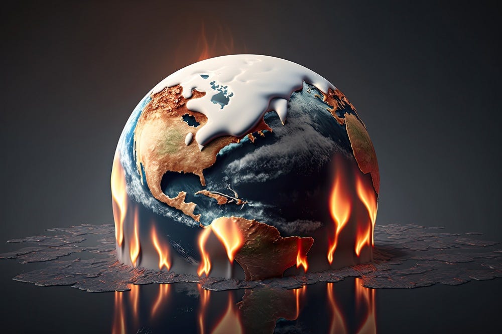 Earth Melting Over Fire