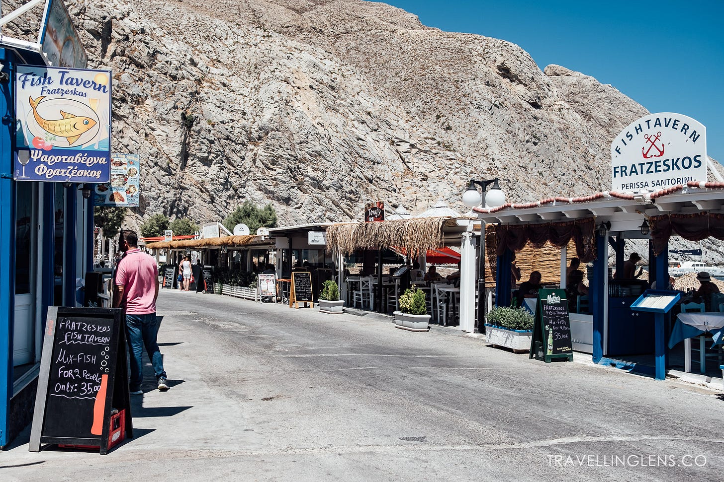 Little shops at Perissa Beach