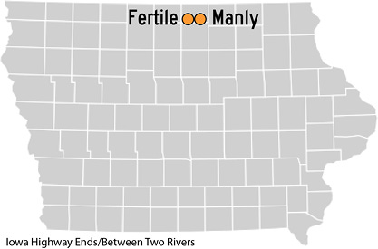 Iowa locator map of Fertile and Manly