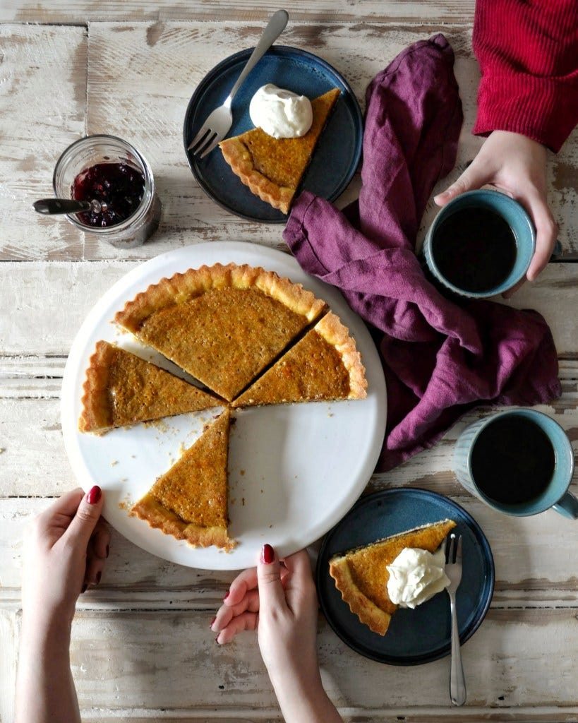 cherry & pistachio frangipane tart