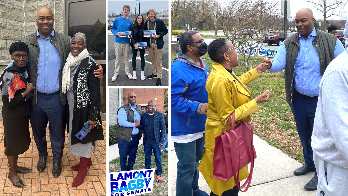 Lamont Bagby with supporters including College McEachin