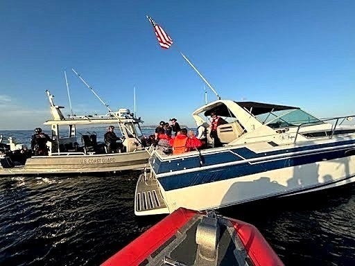 US Coast Guard boat crews apprehend 19 migrants aboard a boat off Point Loma, California on March 23, 2025. US Coast Guard boat crews apprehend 19 migrants aboard a boat off Point Loma, California on March 23, 2025.