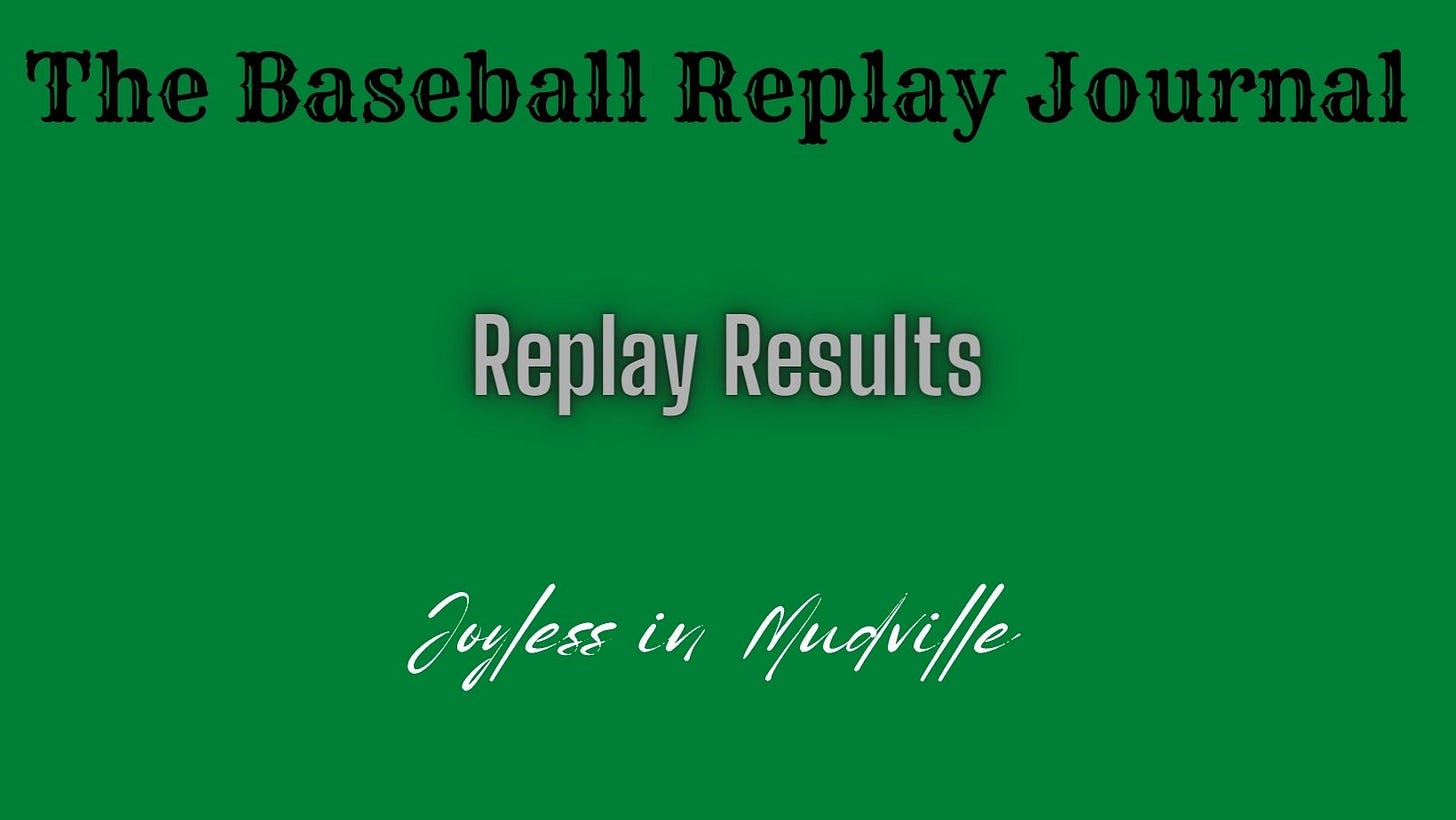 Baseball Replay Journal Results