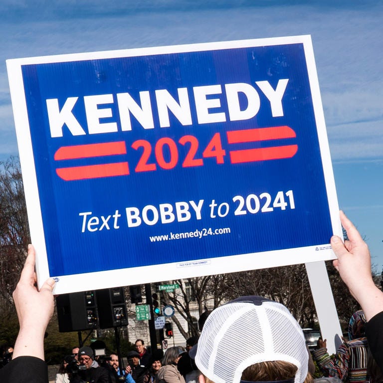 A Kennedy supporter at a rally outside the U.S. Supreme Court in March.