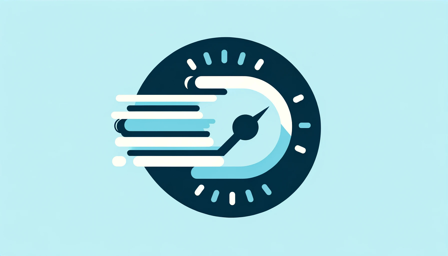 Create a flat design image with no depth or shadows, using a strictly limited color palette of sky blue (#06b6d4), pale cyan (#ecfeff), and dark navy blue (#0f172a). The image should focus on flat iconography representing the concept of speed, with a minimalist, clean aesthetic. Ensure there are no gradients, textures, words, letters, numbers, or additional details. The design should be simple and symbolic, suitable for a resolution of 1920x1080.
