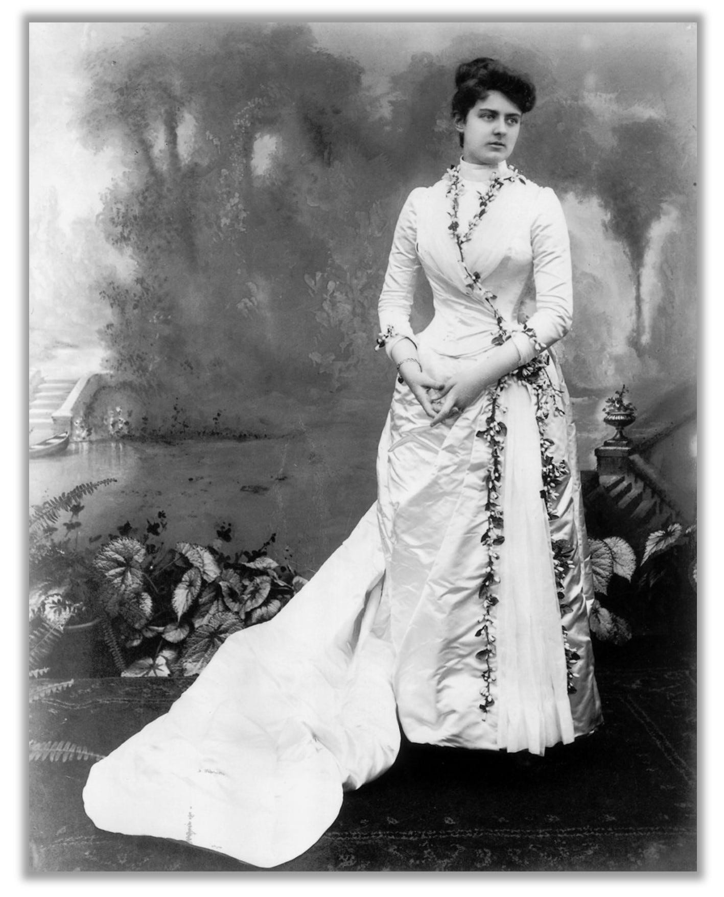 Frances Folsom in her wedding gown.