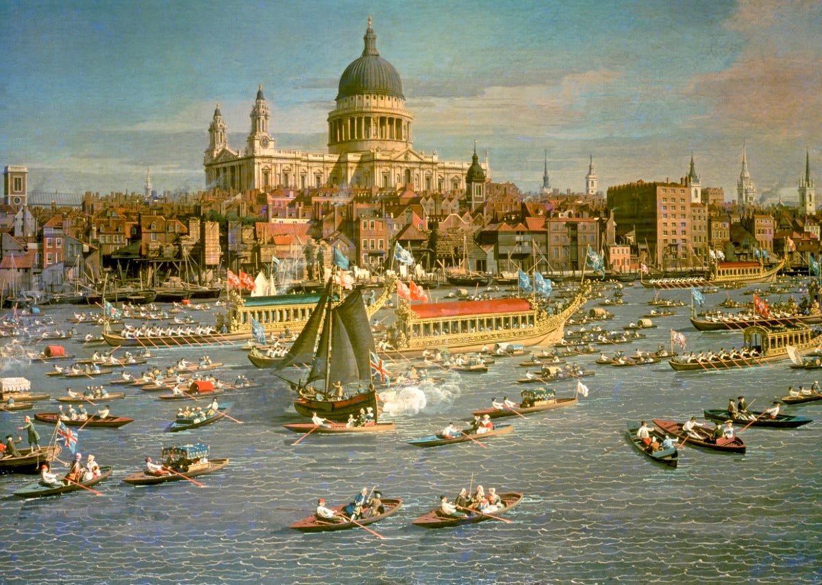 London, the Thames with View of the City and St Paul's Cathedral (Detail)