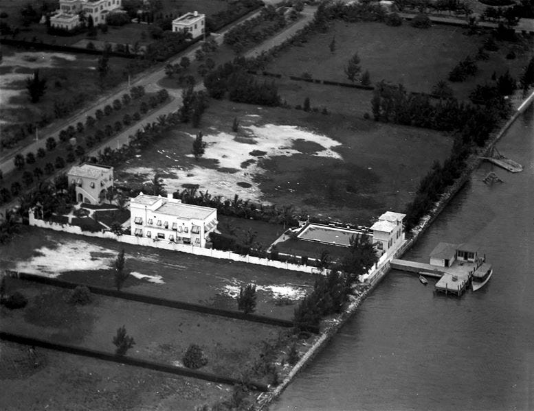 Residence of Al Capone at 93 Palm Avenue on Palm Island in 1930. 