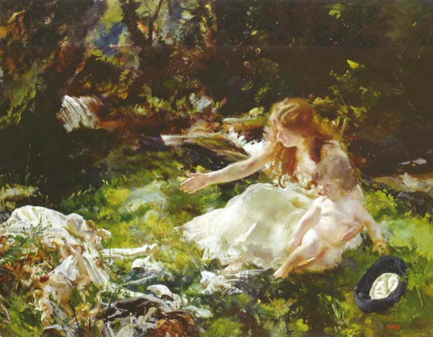 '...and the fairies ran away with their clothes' by Charles Sims. '...and the fairies ran away with their clothes' by Charles Sims.