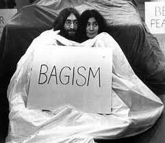 TIL about bagism. created by john lennon "to satirize prejudice and  stereotyping. [...] literally wearing a bag over one's entire body" :  r/wholesomememes