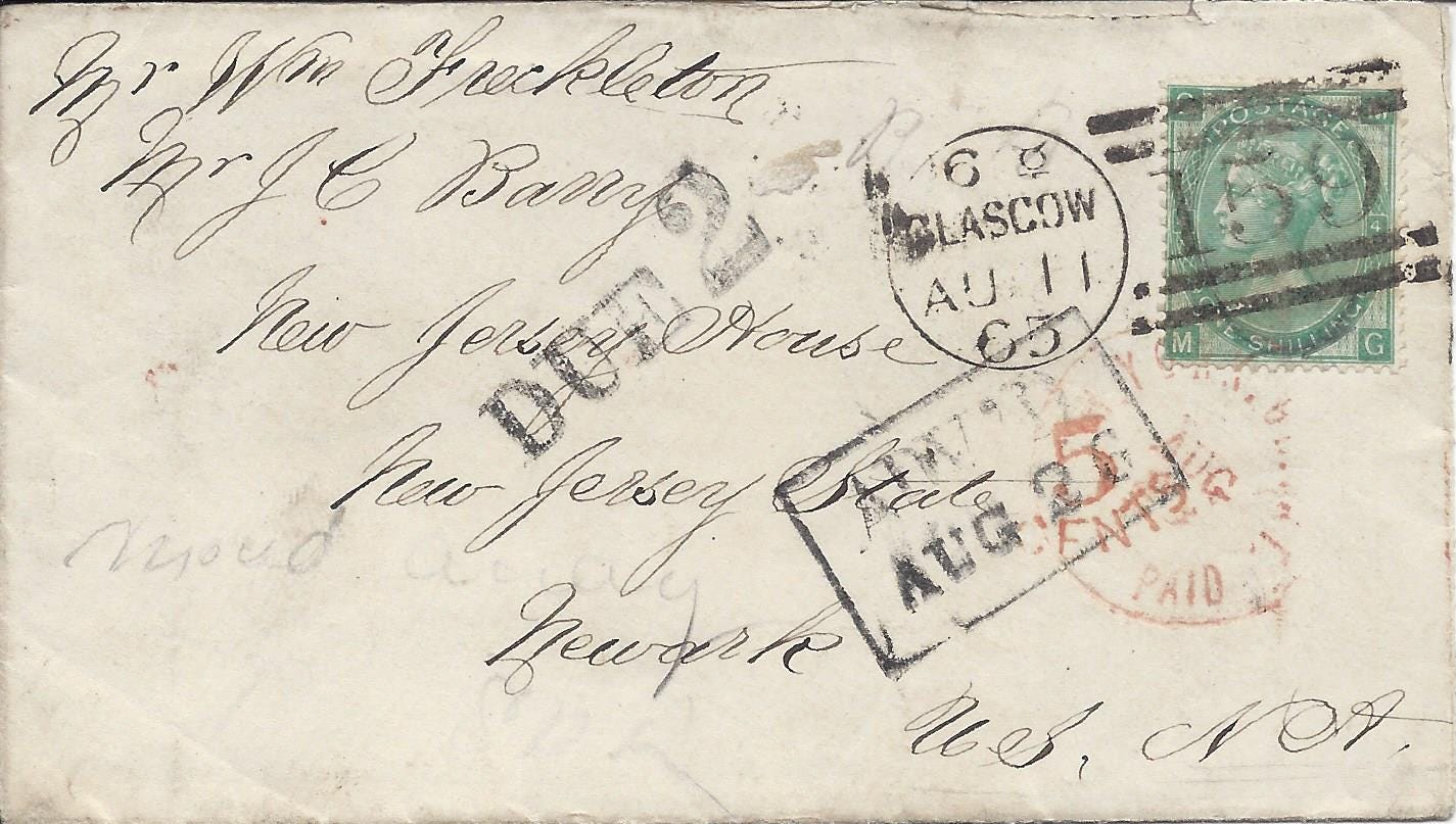 1865 letter from Scotland to Newark