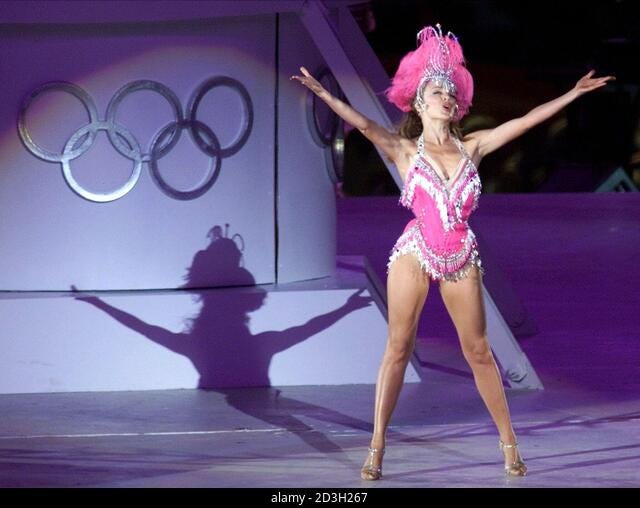 Kylie Minogue sings Abba's 'Dancing Queen' during the closing ceremony of  the Sydney Olympic Games in the Olympic Stadium, October 1, 2000. [The  games of the XXVII Olympiad finish tonight, the next