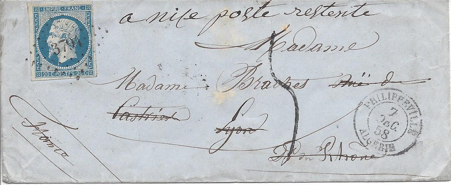 1858 letter that went on a Merry Chase