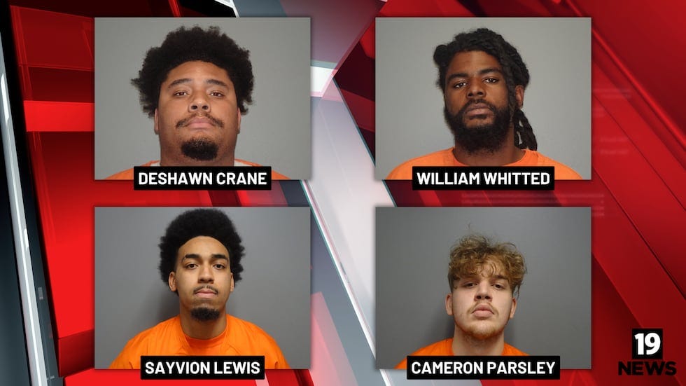 Police say Deshawn Crane (top left), William Whitted (top right), Sayvion Lewis (bottom left),...