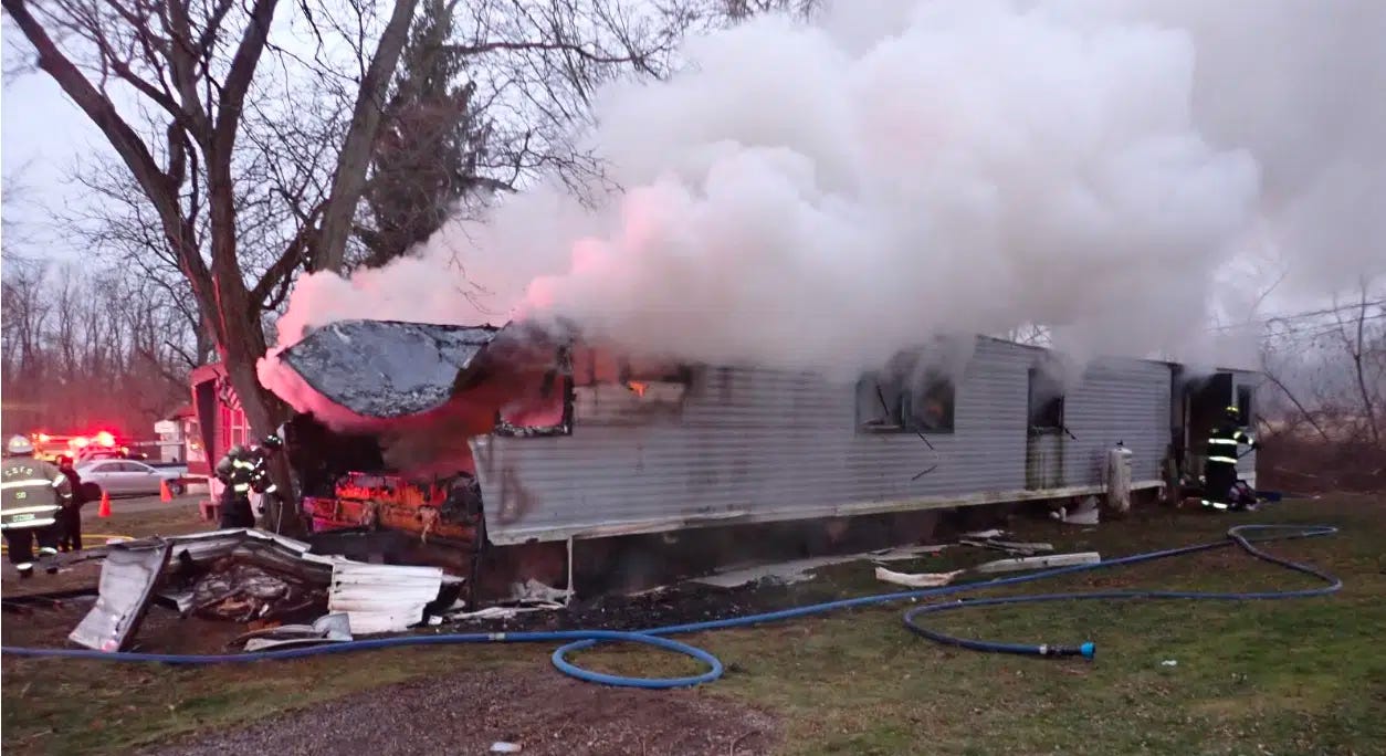 Five displaced after mobile home destroyed by fire in Clifton Springs
