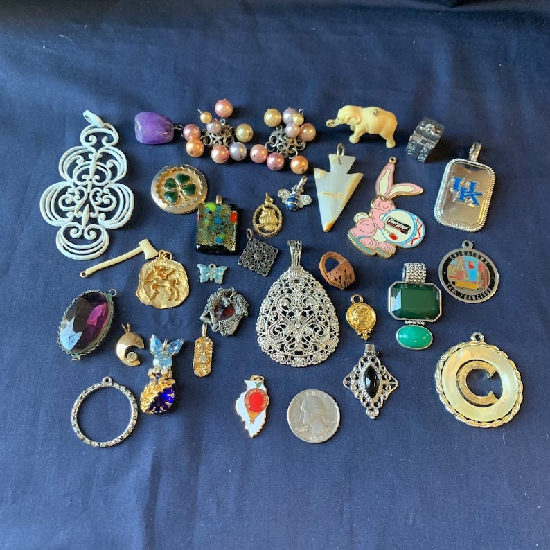 vintage Loose Pendants and charms lot image 1