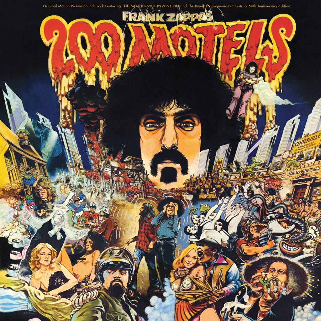 Pochette du disque et film 200 Motels, Franck Zappa, 1971
