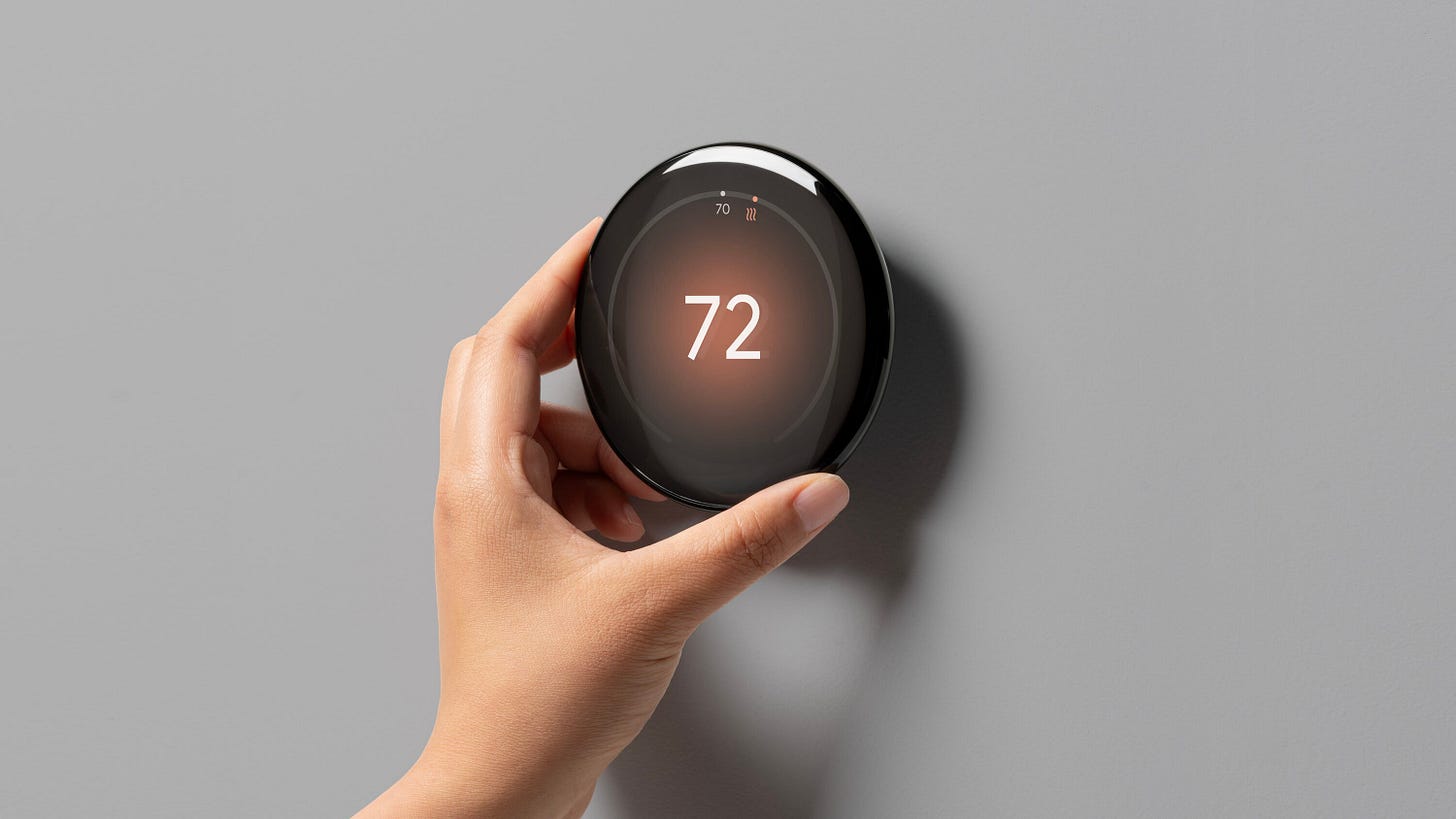 Google Nest Learning Thermostat (4th Gen) with Temp Sensor - Polished  Obsidian