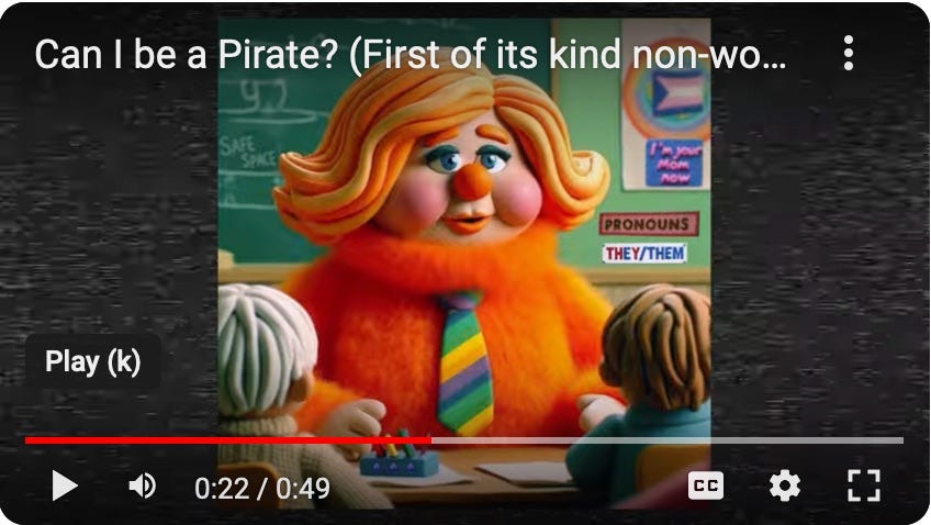 screen shot from the book trailer from can i be a pirate?