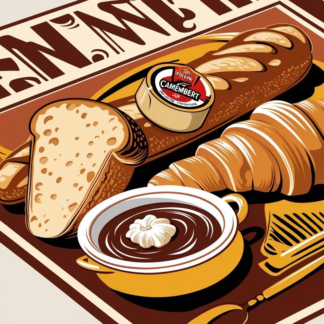 an illustration of French food
