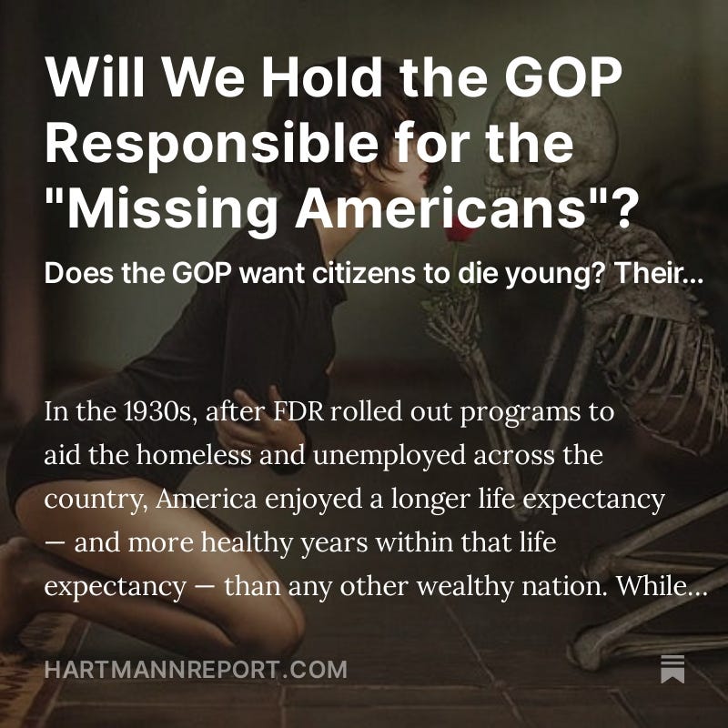 Will We Hold the GOP Responsible for the "Missing Americans"?