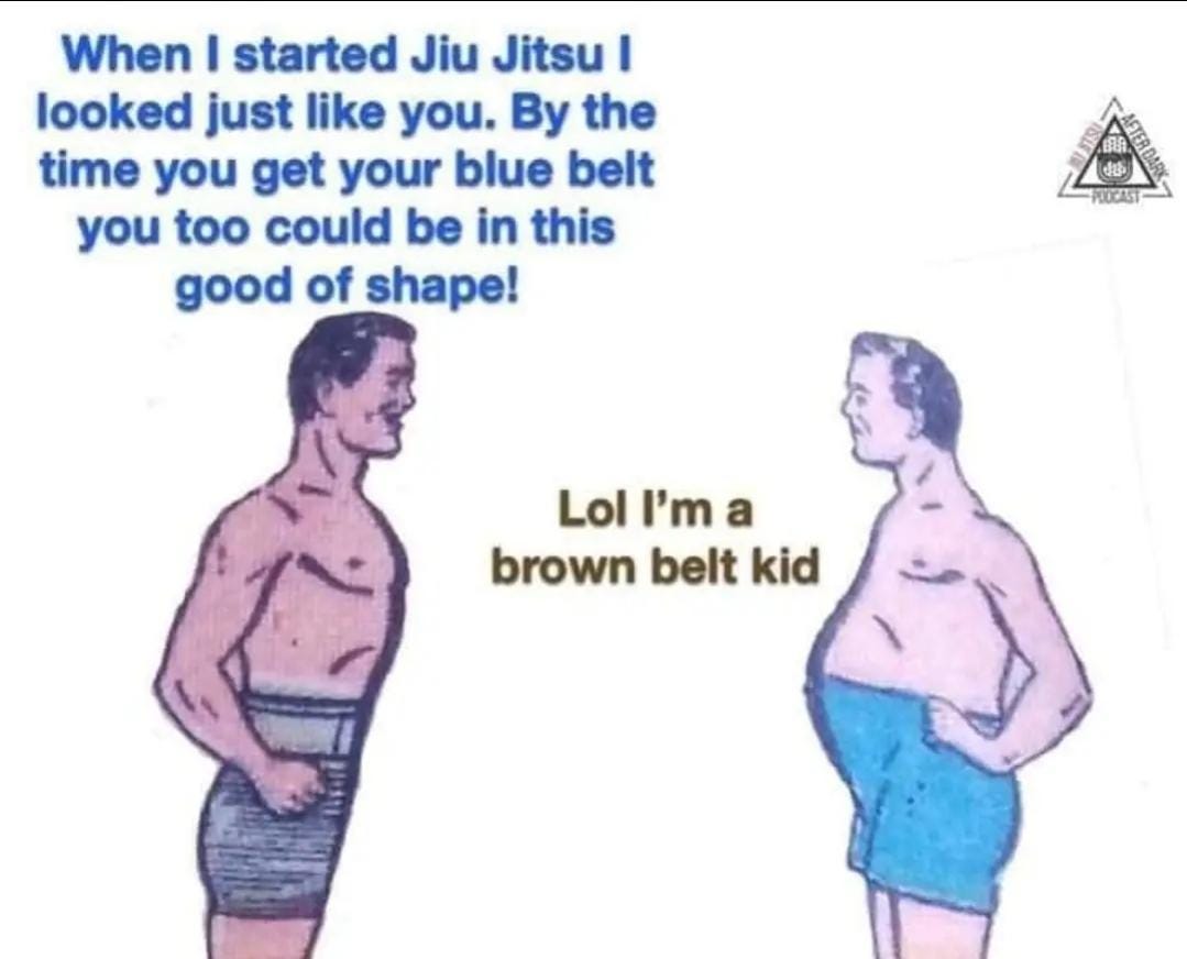 I've been a white belt for 5 years so I can't relate myself, but still find  it funny : r/bjj