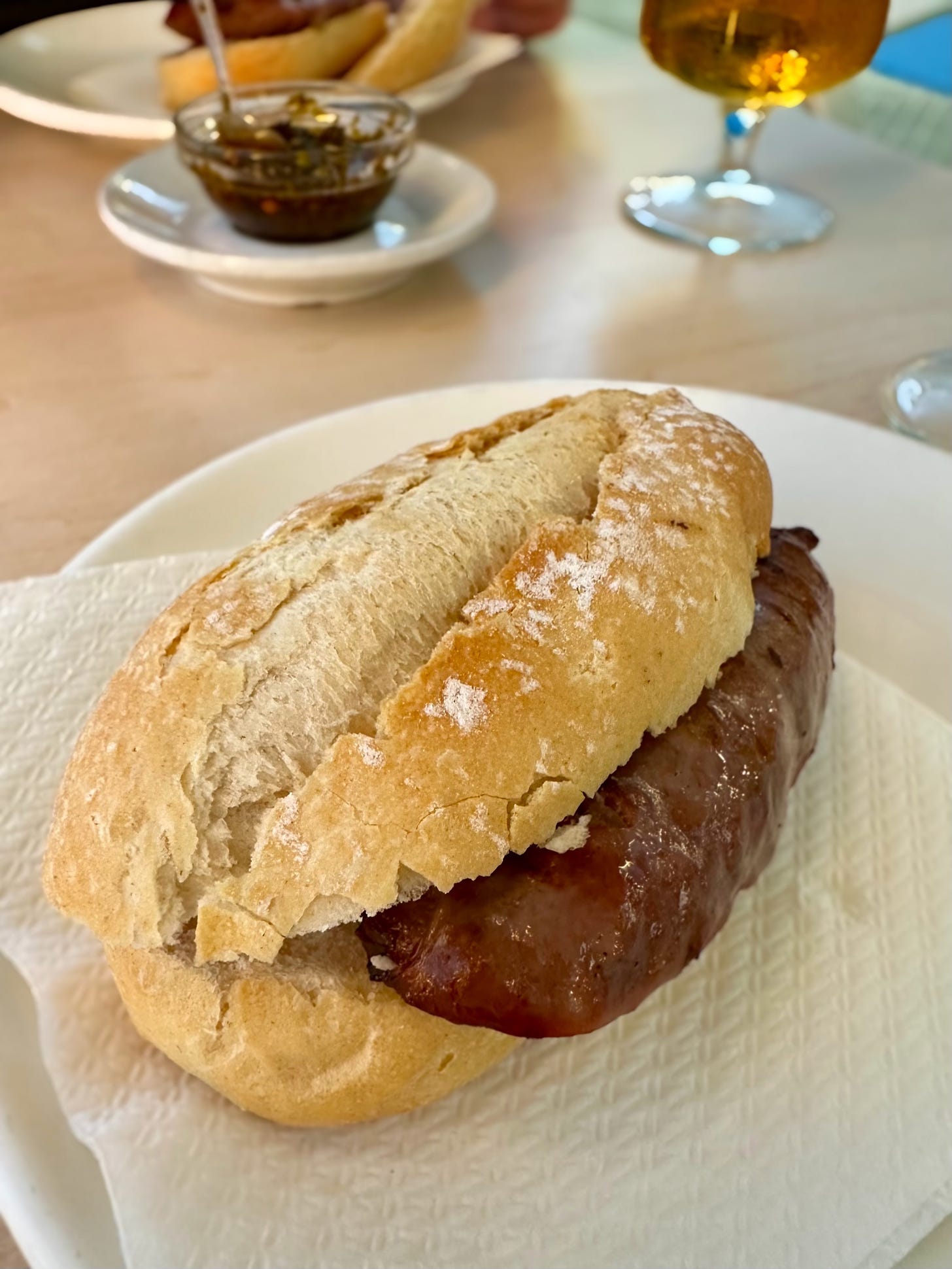 Chorizo Criollo—a delicious Creole sausage on a fresh bun