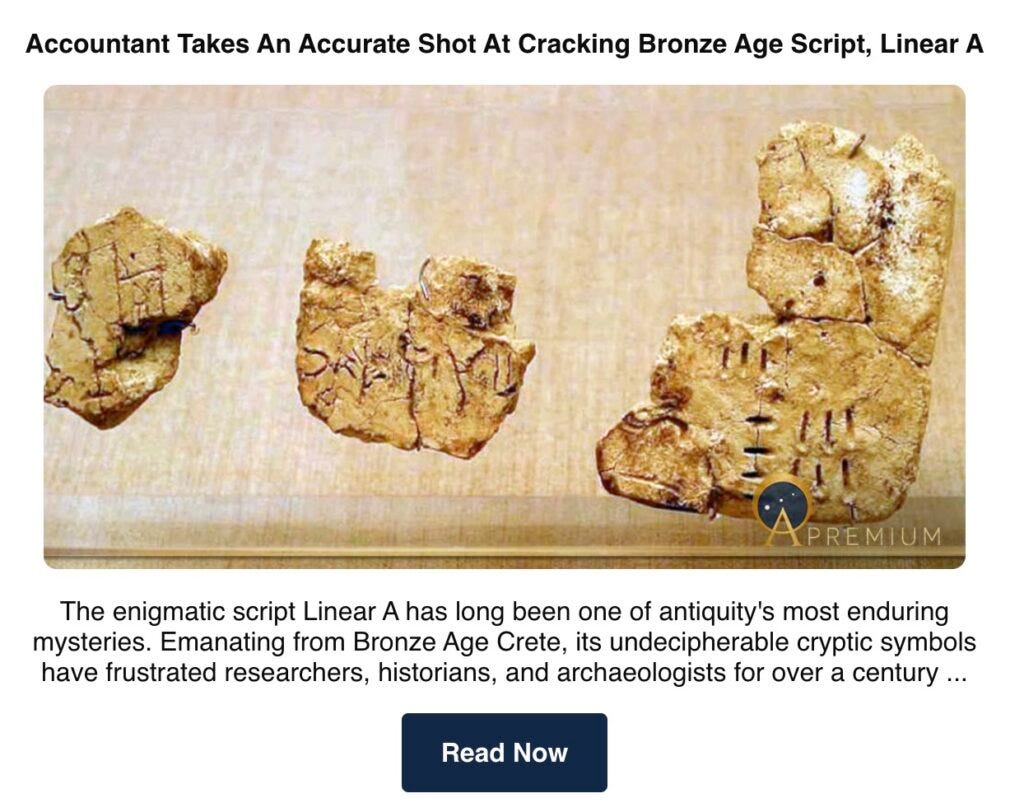 Accountant Takes A Shot At Cracking Bronze Age Script, Linear A