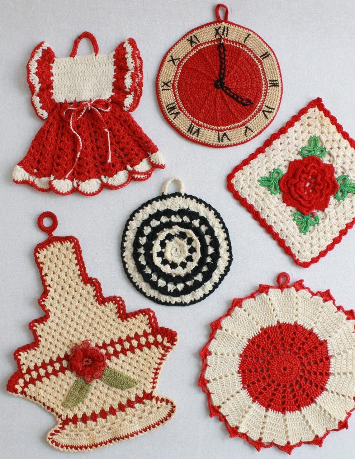 Premium Vintage Potholders Set 2 Crochet Pattern PDF image 1