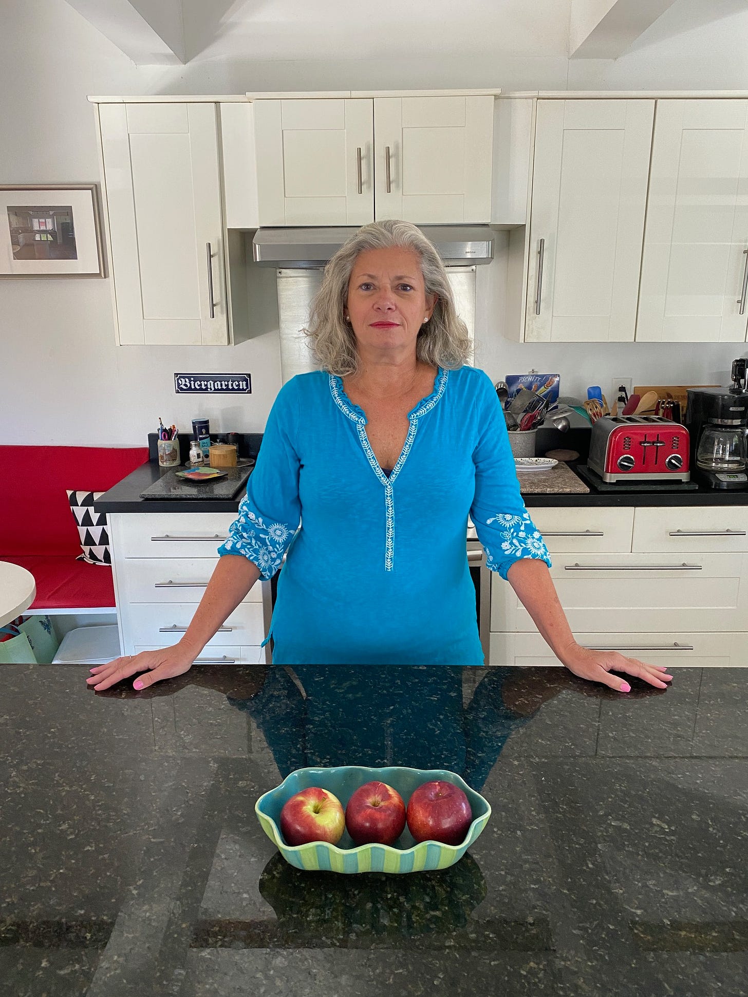 Julie McCoy stood by the countertop in her kitchen.