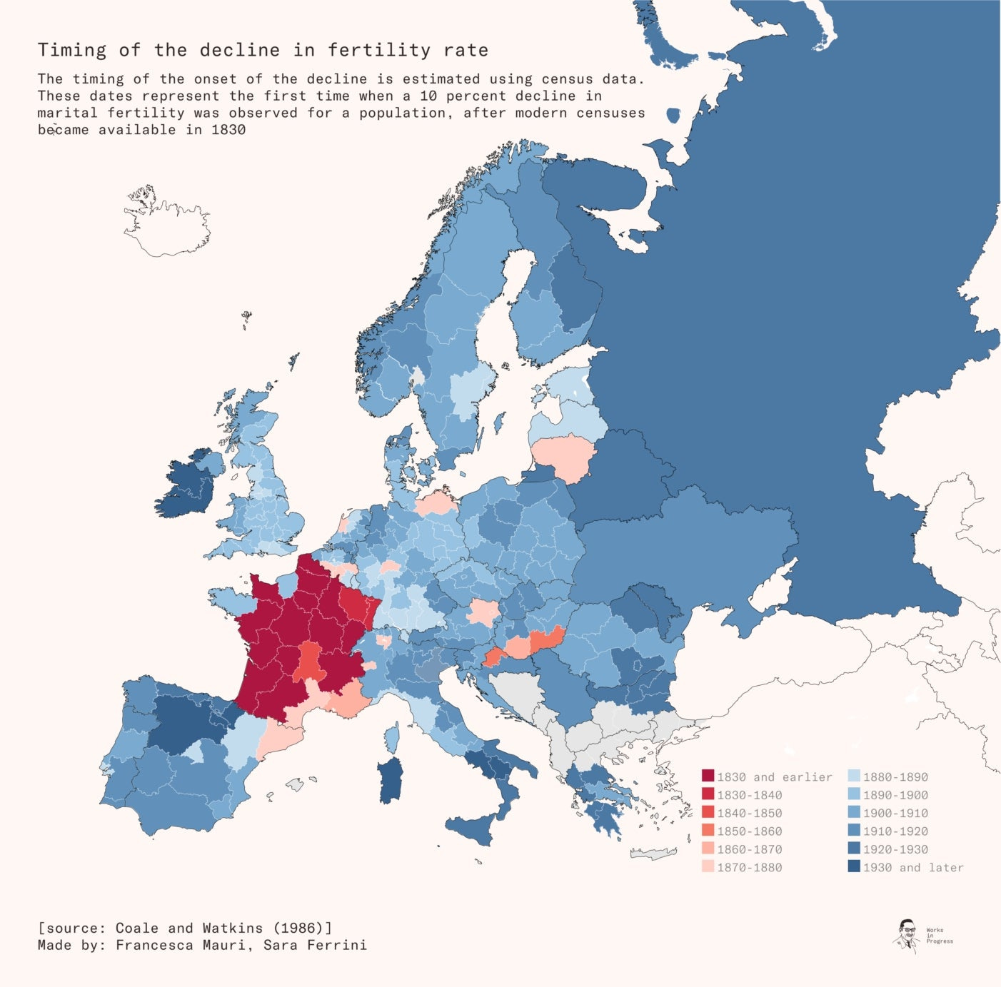 When fertility began decreasing in Europe. Had France tracked England, it  would have had a population of 250 million today. : r/MapPorn