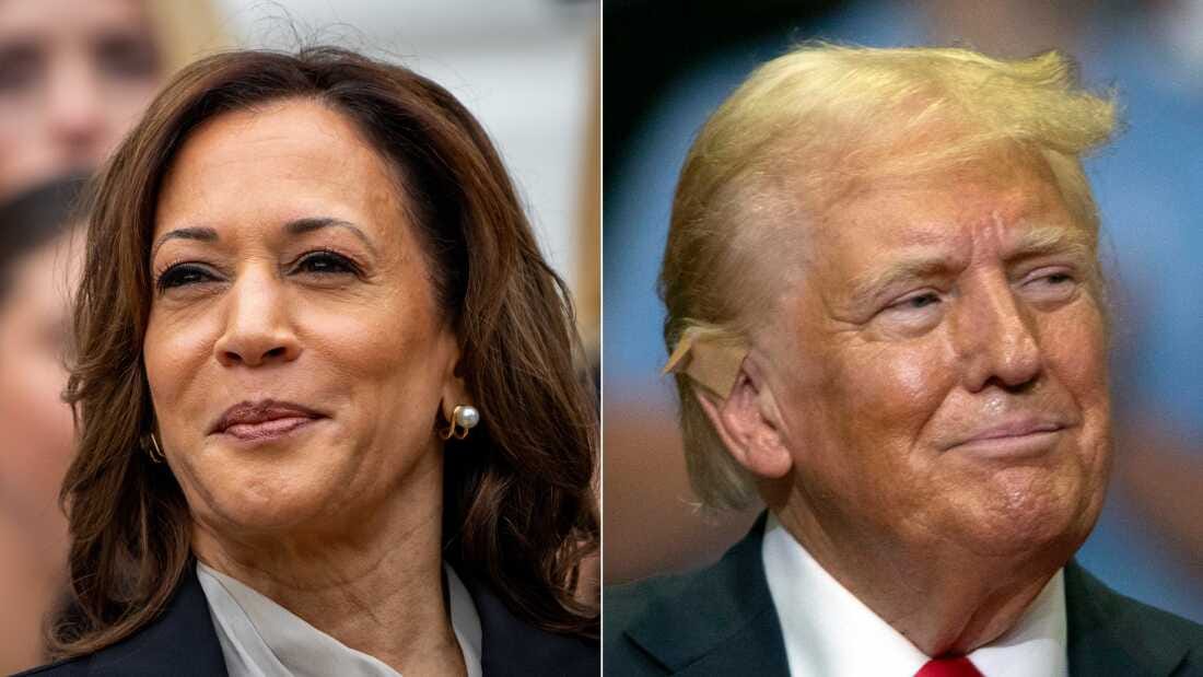 Election poll: Kamala Harris jumps to a small national lead over Trump : NPR