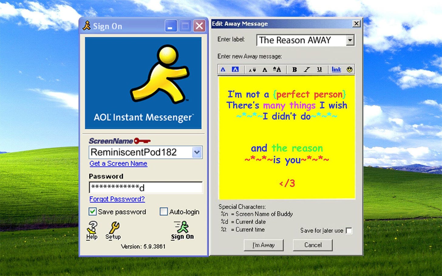 AIM away messages : r/nostalgia