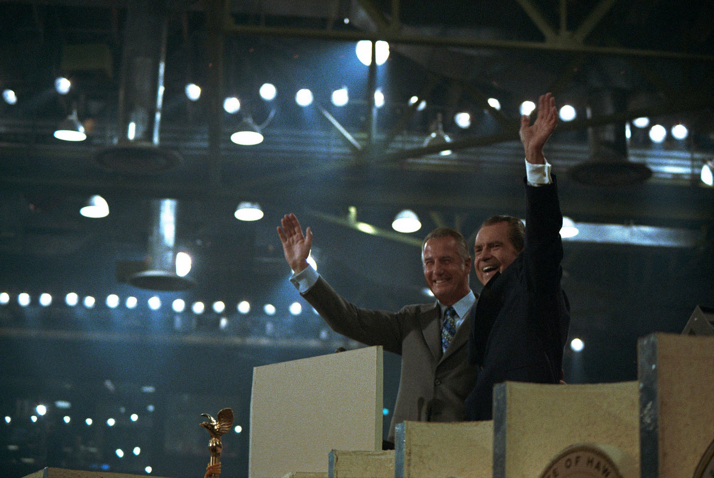 President Richard Nixon and Vice President Spiro Agnew at the 1972 Republican National Convention.